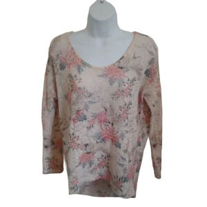Ginger G Knit  High Low Shirt, Floral, M
